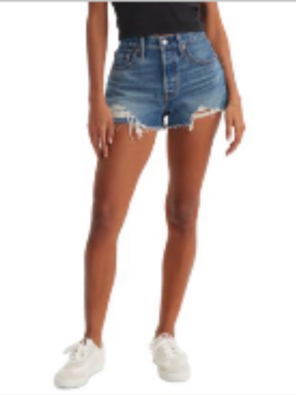 NWT Levi’s 501 High-Rise Distressed Denim Shorts - Blue size 26